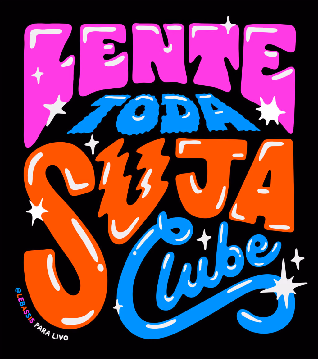 Mesclando ilustrações, tipografia e cores vibrantes, o designer carioca