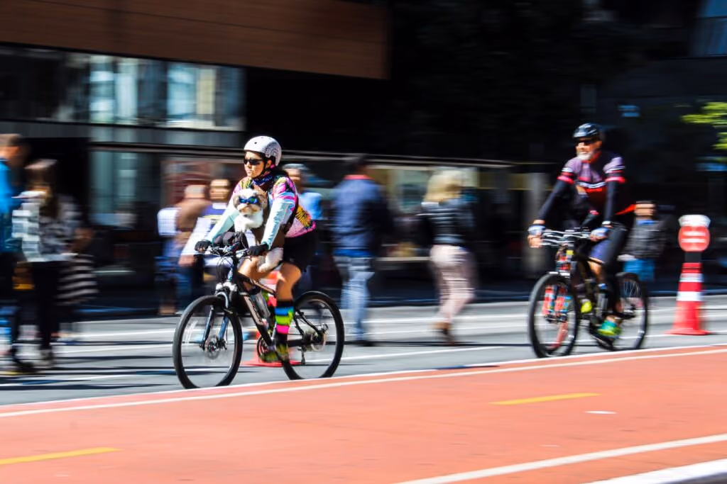 Ciclofaixa na Avenida Paulista