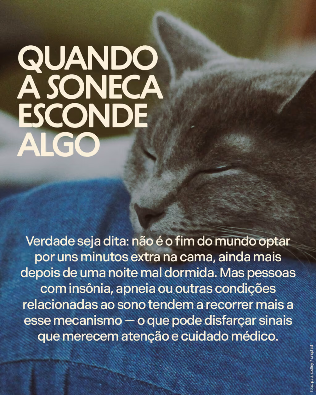 Quando a soneca esconde algo
Verdade seja dita: não é o fim do mundo optar por uns minutos extra na cama, ainda mais depois de uma noite mal dormida. Mas pessoas com insônia, apneia ou outras condições relacionadas ao sono tendem a recorrer mais a esse mecanismo — o que pode disfarçar sinais que merecem atenção e cuidado médico.