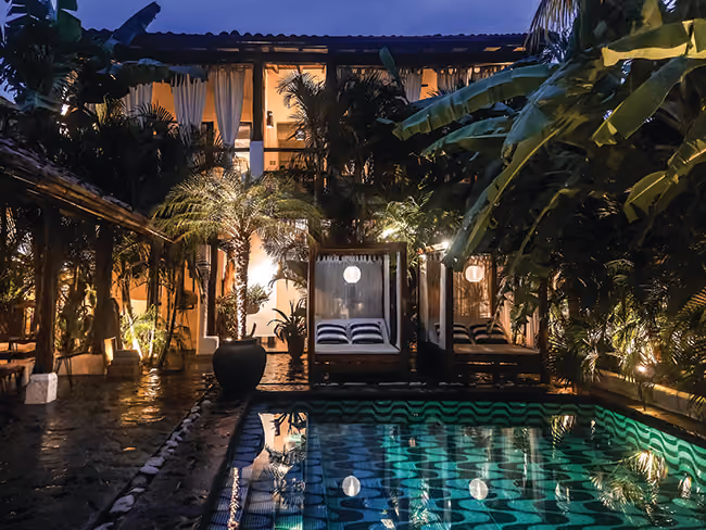 Courtyard and Pool (night) r